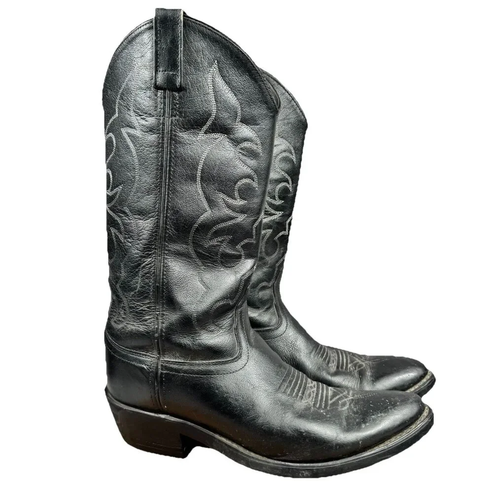 Old West Western Boots Men's Size 8.5 EE Cowboy Leather